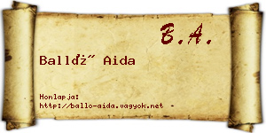 Balló Aida névjegykártya